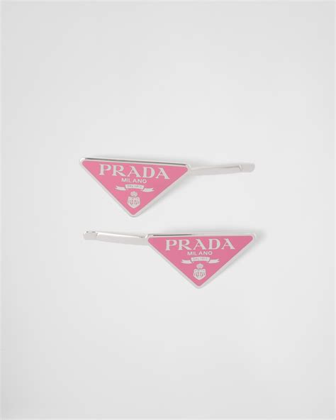 prada hair clips|Prada metal hair clip.